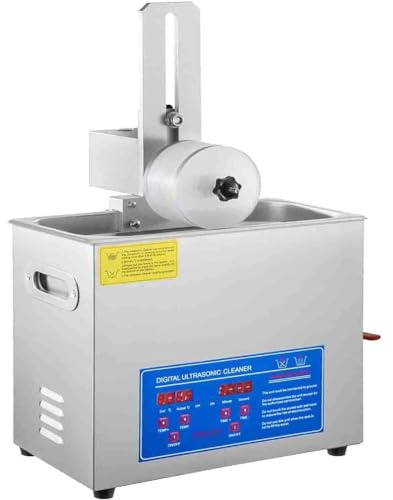 Ultrasonic Vinyl Record Cleaner - 180W 6L Portable Cleaner with Digital Timer & Heater - Ideal for Jewelry Watch Glasses Denture Cleaning