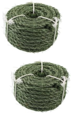INOOMP 2rolls Natural Cat Scratch Mat Rope Sturdy Sisal Hemp Rope Replaceable Cat Scratcher Wear-resistant Diy