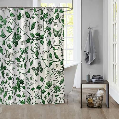 Duschvorhang PlantsShower Curtain Curtains, Duschvorhänge Duschrollo 150x180cm Duschvorhang Mit Gewicht Badewanne, Duschrollo, Badewanne Duschvorhang Textil Stoff Waschbar Bad Vorhang Badevorhang 1095