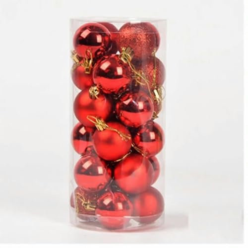 Weihnachtskugeln, Christbaumschmuck, Weihnachtsschmuck, 3 cm/4 cm/6 cm/8 cm, Styroporkugeln, Rot, Durchmesser 3 cm, 24 Stück