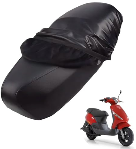 generico Cuero Funda Asiento Moto Compatible con Piaggio Zip 50 2011-2013, Funda para Asiento Moto, Impermeable, a Prueba de Lluvia (Black)