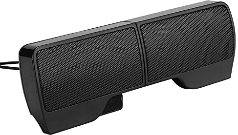 USB Computer Speaker, Laptop Soundbar 2.0 Stereo, Compact ABS Clip On Design, PC Speakers with USB Power and 3.5mm Audio Jack, Computer Speakers for Desktop Laptop Monitor