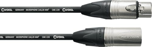 CORDIAL - CXM1FM - Mikrofonkabel XLR 1 m, Stecker NEUTRIK XLR NC3 XX f/m, Select