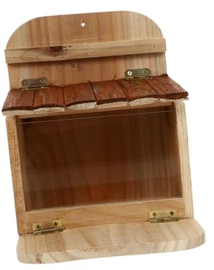 Mobestech Comedero para Ardillas De Madera Comedero De Contenedor para Mascotas De Jardín como Mesa De Picnic