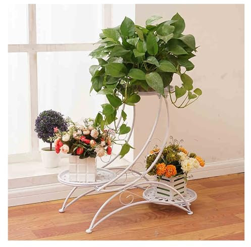 RHJOPL Portafiori, Portavasi A Doppio Strato, Portaoggetti in Metallo, Portavassoi Multifunzione, Adatto for Soggiorno E Sala da Pranzo(White)