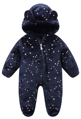 JiAmy Baby Fleece Romper, Baby Winter Clothes Sets 0-12 Months