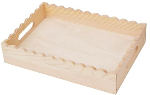 Plateau De Service | Plateaux De Table Basse | Plats De Centres De Table Rustiques 30x20x6cm | Plateau Décoratif En Bois Avec Poignées | Couadeau De La Ferme Pour Salon, Salle De Bain, Chambre À Couch