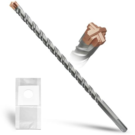METOTY SDS Plus Mèche pour marteau perforateur 14 mm x 460 mm avec 4 bords tranchants en carbure Tête avec revêtement, marteau perforateur pour maçonnerie, béton pour pierre, béton, pierre naturelle