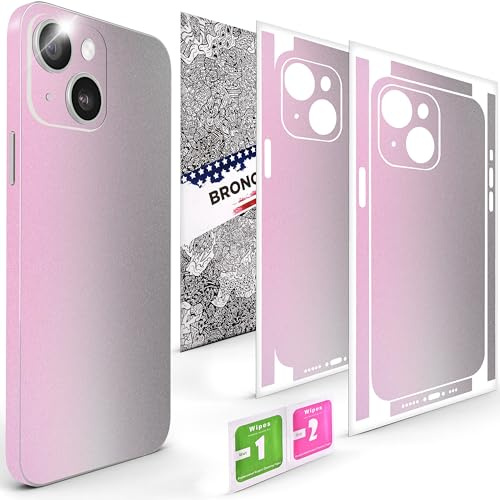 BRONOSKINZ 2Pcs Skin Wrap Compatible for iPhone 13 – Slim Decal Vinyl Protective Film for Sides & Back – Sleek Fit, Premium Look – Compatible with All iPhone 13 Cases - Nardo Gray