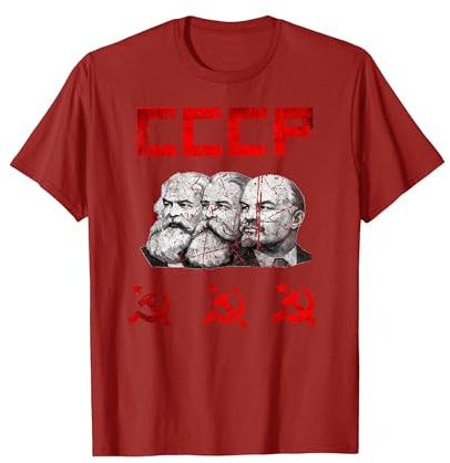 Unione Sovietica Marx Engels Lenin CCCP Martello e Falce Maglietta