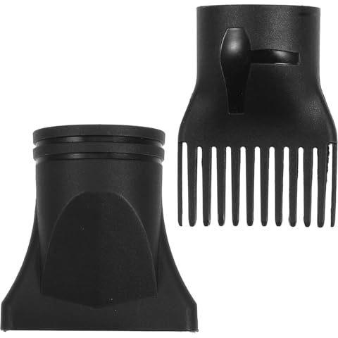 Concentratore per Asciugacapelli in Plastica Nero, 2 Pezzi | Ugello Circolare per Phon, Uso Quotidiano e Styling, Adatto a Saloni, Resistente al Calore