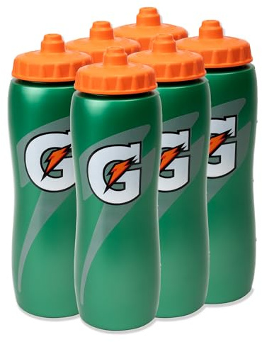 Gatorade 32 Oz Squeeze Water Sports Bottle - Value Pack of 6 - New Easy Grip Design for 2014
