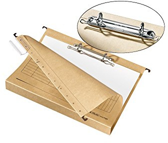 Herlitz 10903045 Hängande samlare A4 med ringmekanik och hård kartongbotten, 8 stycken