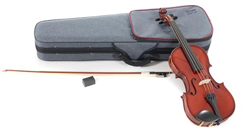 PURE GEWA Violingarnitur EW Ebenholzgarnitur - Violine 1/2, Set spielfertig inkl. Koffer, Bogen, Kolofon, Kinnhalter, Feinstimmsaitenhalter