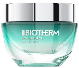 BIOTHERM Aquasource Night Spa, Balsamo Notte Idratante, Per Tutti i Tipi di Pelle, Azione Idratante, Lenitiva e Levigante, Arricchita con Life Plankton, 50 ml