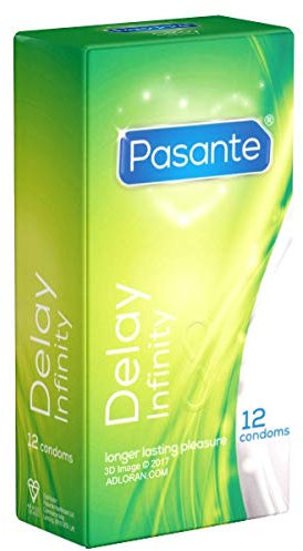 Pasante Infinity (Delay) 12 Kondome mit Lidocain, länger durchhalten für längere Leidenschaft