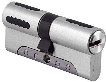 IFAM Cilindro Puerta Exterior WX1000 30x30 Color Níquel, Bombin Cerradura Alta Seguridad, Perfil Europeo, Incluye 5 llaves, Protección Antirrotura, Antitaladro, Antibumping