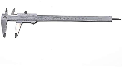 Oudtinz - Calibro professionale a corsoio in acciaio inox temprato cromato, 0-8 pollici, 200 mm x 0,02 mm