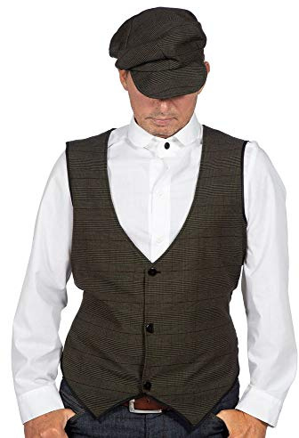 shoperama 20er Jahre Peaky Blinders Herren Hemd Weiß Langarm Kostüm-Zubehör runder Kragen The Roaring Twenties, Größe:54