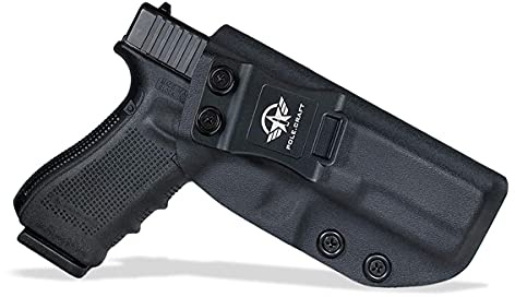 POLE.CRAFT IWB Kydex Holster for Glock 17 Gen 1 2 3 4 5 / Glock 22 Glock 31 Gen 3 4 - Inside Waistband Carry Holster - Gun Accessories for G17 G22 G31 (Black, Right Hand)