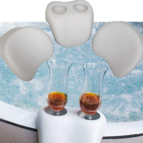 2 Nackenkissen +1 Getränkehalter SET Mspa Whirlpool+andere Pools Nackenhörnchen Kopfkissen Kopfstützen