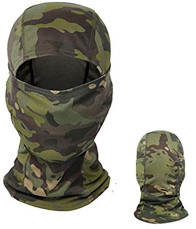 ZHjuju Sturmhaube, Atmungsaktive Vollgesichtsmaske Multifunktionale Sonne UV-Schutz Sturmhaube für Herren Damen Outdoors Sport Jagd Radfahren Motorrad Ski Sport Camouflage.