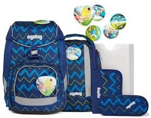 ergobag Kinder Prime School Backpack Set Rucksack, FallrückziehBär-Blau, Einheitsgröße