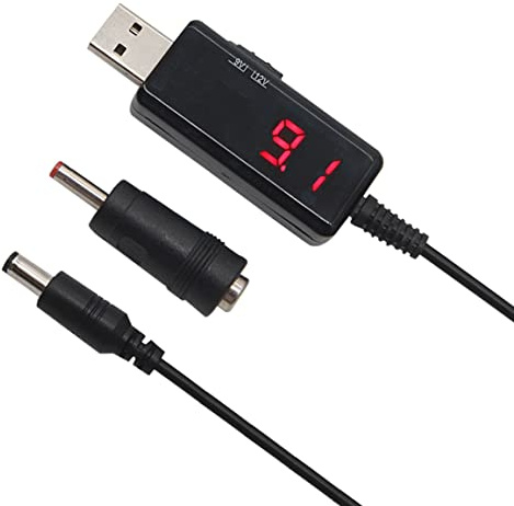 Hailege USB Boost Converter Cable DC 5V auf 9V 12V USB auf DC 5,5x2,1mm 3,5x1,35mm USB Step-up Kabel USB Netzteil Adapter UBS Power Voltage Boost Converter