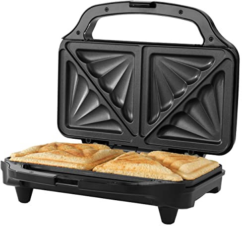 Petra PT2017TVDE XL Tostiera - Sandwich Maker, Piastra per Toast, Dolce e salato, 900W Antiaderenti piastre quadrate, manico termoisolante, controllo automatico della temperatura, senza BPA