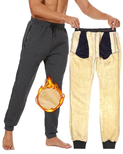 CheChury Joggingbyxor, herr, vinter, fleece, fodrade, varma sweatbyxor, långa sportjoggingbyxor, fritidsbyxor, män, joggingbyxor, träningsbyxor för män, avslappnade byxor, joggingbyxor, fritidsbyxor