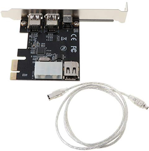 Tarjeta controladora externa PCI FireWire 1394a IEEE1394 de 4 puertos para Windows XP/Vista/7 32/64 bits con cable Firewire tarjeta de video USB 3.0