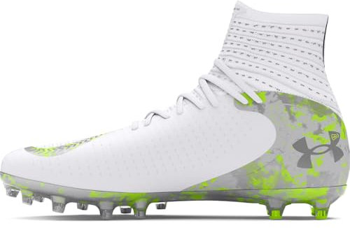 Under Armour Highlight Lax Mc Lacrosse Baskets à crampons unisexes pour adulte, (100) Blanc/Blanc/Noir, 14.5 Women/13 Men