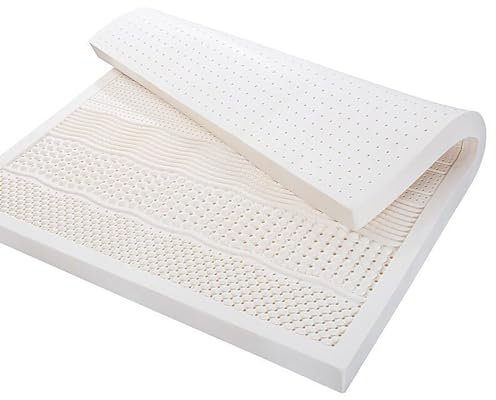 NAKEAH Natürliche Latexmatratze, mittlere Feste Feelmatrating Topper für Rückenschmerzen mit abnehmbarem Deckendrucklinderung,5cm,100x200cm