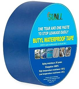 SUNLL Butyl Seal Tape 5cm Breite X 5m Länge, Super Weatherability Functional Film Butyl Repair Tape, Multi-Use für Boot und Rohrdichtung, HVAC Kanäle, Dachrisse, RV, Markise, Fensterdichtung, Blau