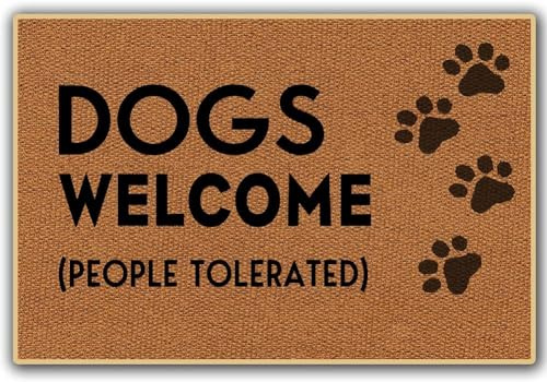 Dogs Doormat, Welcome People Tolerated, 60 x 40 cm
