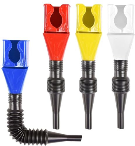 JTUYPT 4 Pcs Outil de Drainage Flexible Entonnoir à Clapet Entonnoir Carburant Pliable Entonnoir Huile Moteur Entonnoir Plastique Flexible Outil Vidange Flexible pour Moto Voiture Automobile