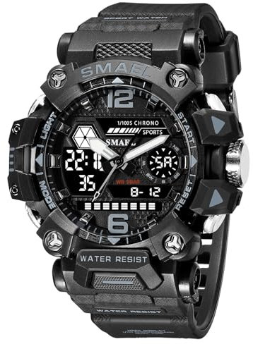 SMAALEB Orologio Sportivo Uomo Militare - Resistente agli Urti, Orologio Uomo Militare Tattico Multifunzionale con Altimetro e Termometro,B