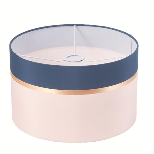 Zweifarbiger Lampenschirm 40cm Blassrosa für Tischlampen und Stehleuchten, für Wohnzimmer und Schlafzimmer, E27 & E14 max 60W,