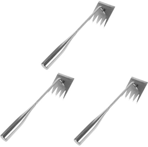 YARNOW 3 Pièces Artefact Arrachant Les Mauvaises Outil Main Durable à Nouveau Multi Fonction à Nouveau Râteau De Désherbage Désherbants Manuels Désherbeur Acier Inoxydable