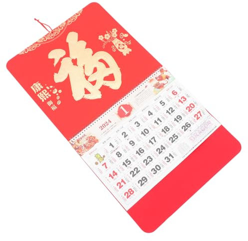 VILLFUL Wandkalender Zum Aufhängen Papierkalender Mit Tierkreiszeichen Traditioneller Chinesischer Kalender Für Zuhause Und Büro Dekorativer Monatskalenderdekor