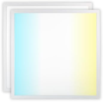LUXULA 2er Pack LED Panel 62x62cm CCT, 36W 3600lm, 3000K/4000K/6000K | Farbtemperatur einstellbar, Deckenlampe mit 230V Netzteil, Bürolampe für Rasterdecken, Rasterleuchte, Bürobeleuchtung