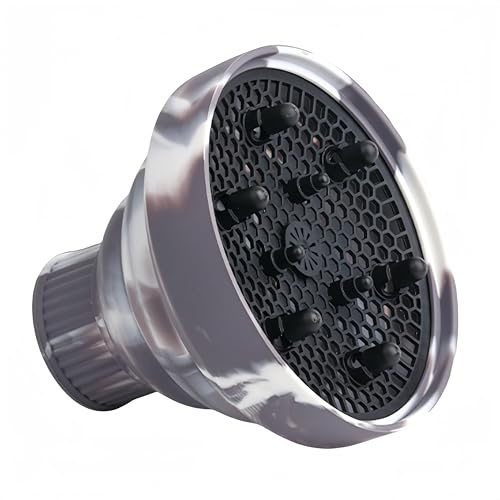 Hair Diffuser Attachment for Hairdryer Travel Collapsible Adjustable Hair Dryer Diffuser Suitable for Hairdryer with Nozzle Diameter of 1.57in to 1.96in Use for Curly Wavy Hair (Gradient Black)