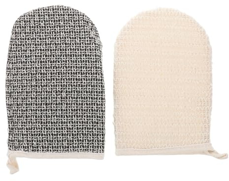 minkissy Doppelseitiger Peeling-Handschuh Aus Natürlichem Sisal 22X14Cm Für Tiefenreinigung Und Sanfte Massage Im Bad Für Damen Und Herren