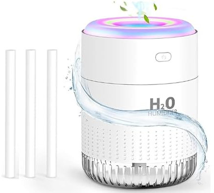 SZO Mini Humidificador de interior con luz LED, función de apagado automático y dos modos de nebulización Adecuado para su uso en coches, dormitorios y oficinas