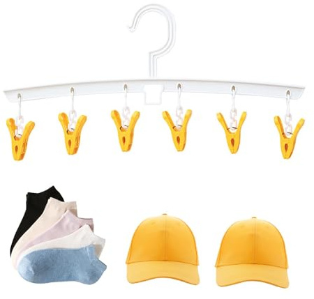 Shurzzesj Drying Hangers For Laundry,Clothes Drying Rack Underwear Drying Rack with Clips | Multifunction Laundry Hanger Dryer Rack, Space Saving Sock Hangers for Drying Socks, Towels, Diapers, Bras