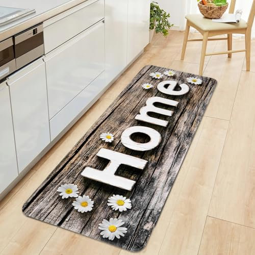 Alishomtll Läufer Flur Teppich rutschfest 60x180cm Home Läufer Küchenläufer Anti-Rutsch Waschbar Schmutzabweisend Küchenteppich Flurläufer für Home Küche Innen Schlafzimmer Korridor, Holzmaserung