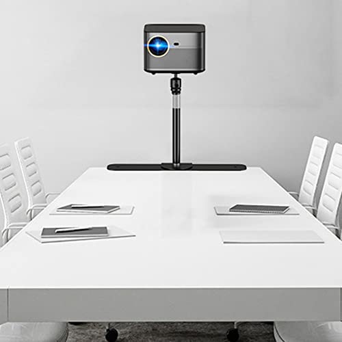 SustVita Adjustable Projector Stand for Bed Headboard, 360 Degree Rotatable, Adjustable Height, Metal Structure Projector Mount (White)