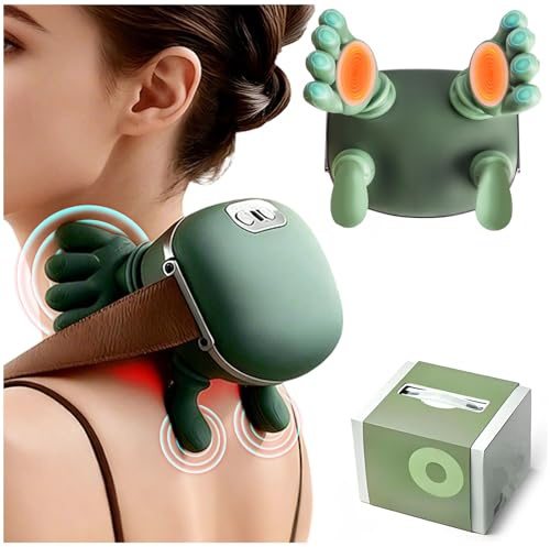 Neck Massager 4D Neck and Shoulder Massager with Heat Electric Back Massager 3 Massage Modes 2 Heat Levels USB Rechargeable for Home Office Travel Deep Tissue Kneading for Back Massager Pain