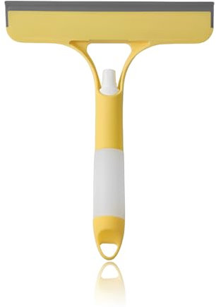 Pulisci vetri 3 in 1 con spruzzatore Integrato, Panno con Spugna e Lama in Silicone, pulisci Doccia, per Doccia, Bagno, specchi, Pulizia vetri, Piastrelle (25,7 x 21,5 cm)