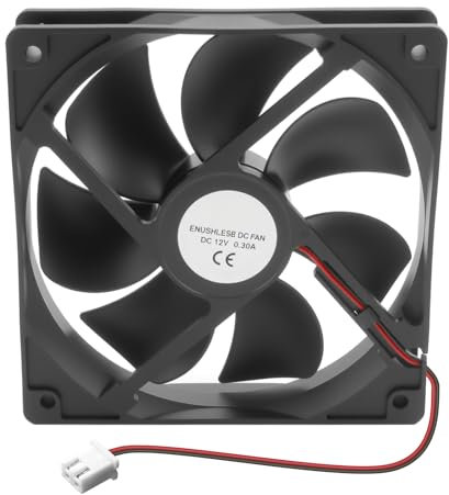 Ventilateur PC, DC 12V Ventilateur 12 cm 12025 Silencieux Double Ventilateurs Hydraulique à Roulement à Billes, pour Refroidissement DC 12 V, Boîtier d'ordinateur, Radiateur
